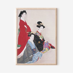 Japanese Art Set of 3 Print Woman - Gheisa Japanese - Ladies of Warrior ...