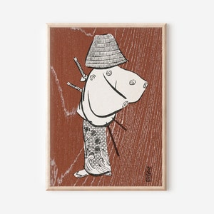 Samurai Art Print - Japanese Minimalist Art - Asian Wall Art Home Decor - DIGITAL DOWNLOAD