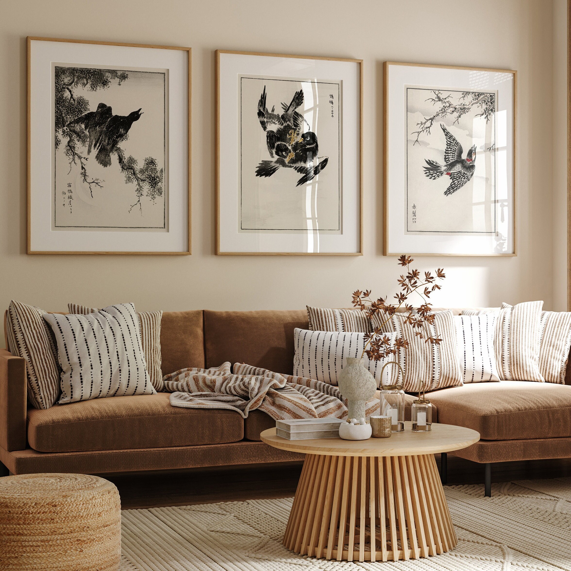 Modern Japanese Art Print Set of 3 Prints Japanese Wall Art minimalist ...
