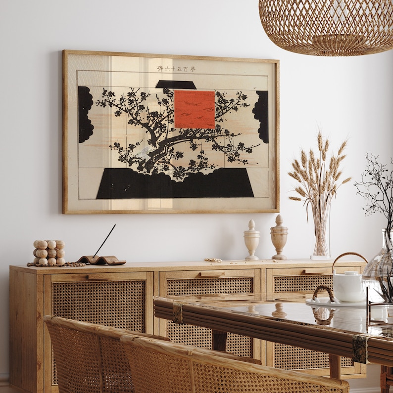 Black And White Wall Art , Japanese Art , Vintage Japanese Art Tree , Antique Asian Art , Japanese Printable Art ,Minimalist Wall Decor image 3