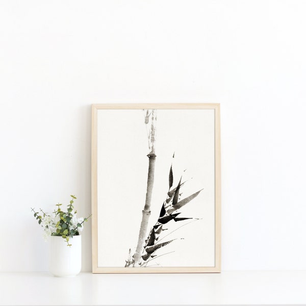 Minimalist Bamboo Hokusai Print - Japanese Art - Japanese Bamboo - Tree Wall Art- DIGITAL DOWNLOAD