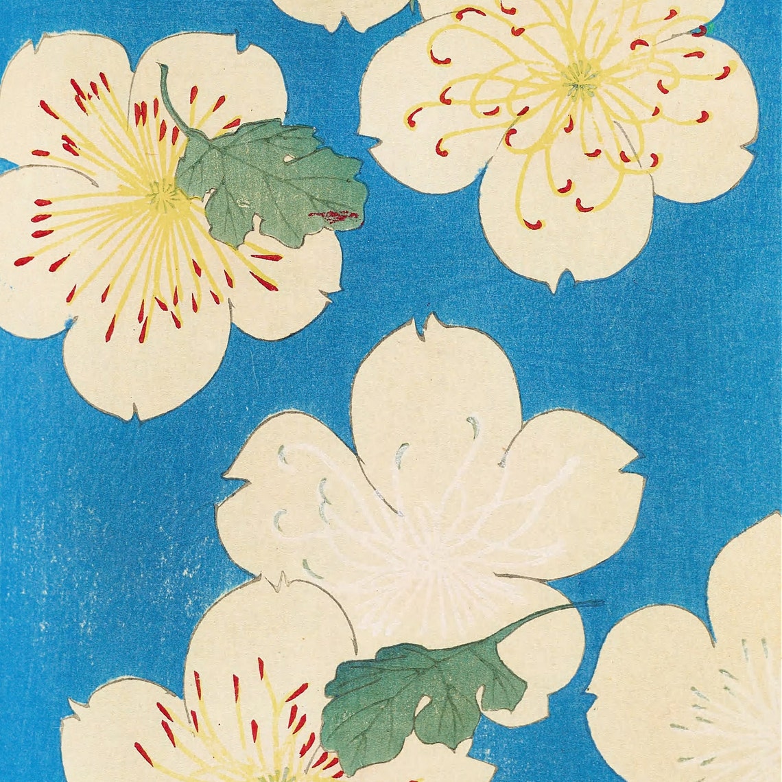 Set of 3 Japanese Flowers Print Minimalist Wall Art Etsy