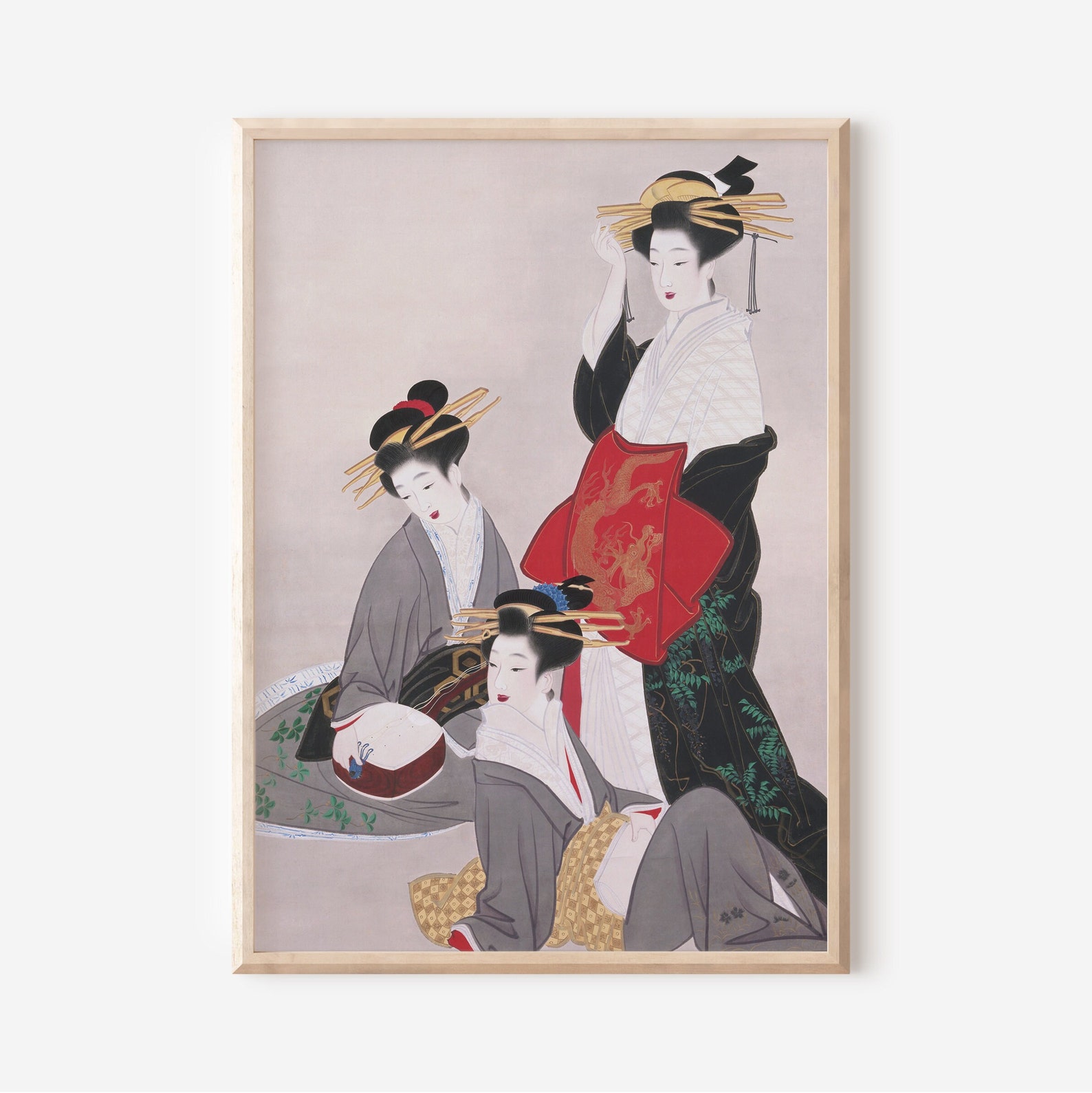 Japanese Art Set of 3 Print Woman - Gheisa Japanese - Ladies of Warrior ...