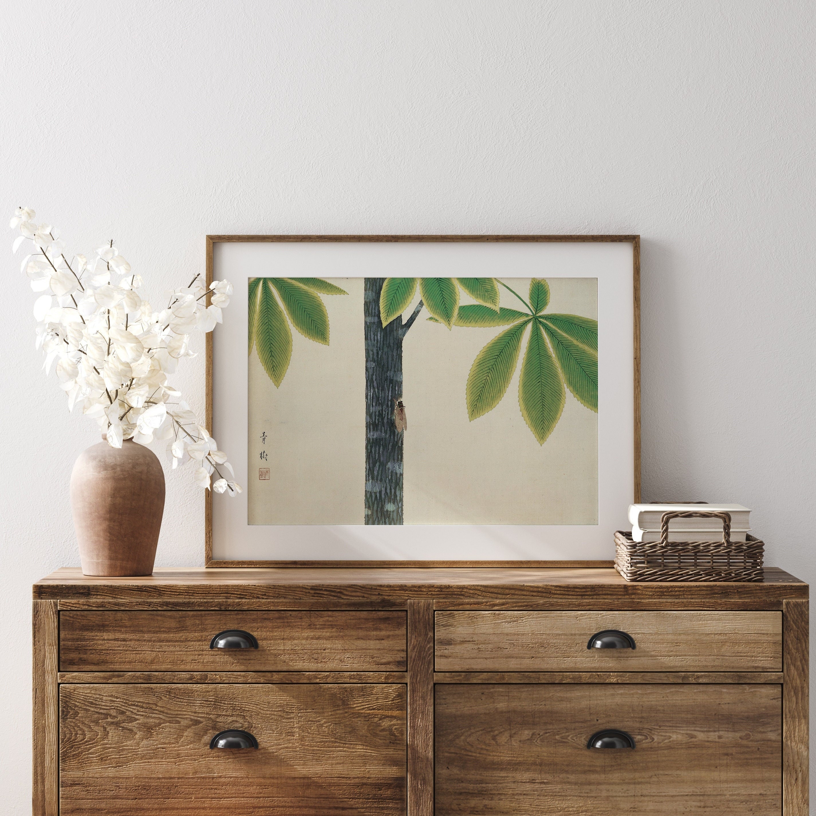 Picture of Japanese Minimalist Wall Art - Plants Japanese Art Print - Minimalist ...