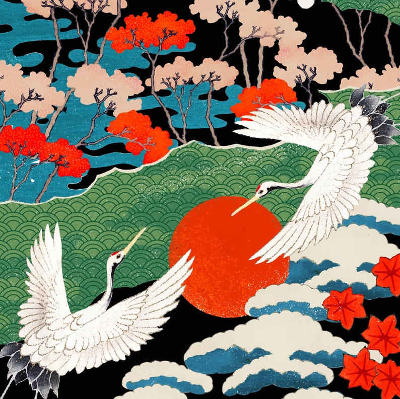 Japanese Posters /vintage Birds Illustration/ Vintage Wall Art ...