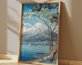 Mount Fuji-kunst | Japanse minimalistische kunst | Japanse vintage kunst aan de muur | Digitale afdruk
