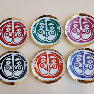 Roger Capron - Set of 6 Vintage Limited Edition (250) Colorful Ceramic Plates