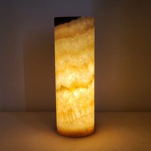 Ambient Onyx Table Lamp / Stone Lamp / Nightstand Lamp 14&quot;
