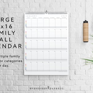 2025 Large Family Wall Calendar - Classroom or Office Calendar - Household Command Center Calendar