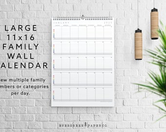 2025 Large Family Wall Calendar - Classroom or Office Calendar - Household Command Center Calendar