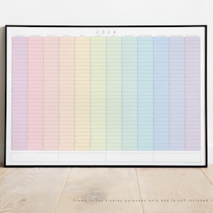 PRINTABLE 2024 Large Wall Calendar Poster Yearly and Monthly - Etsy