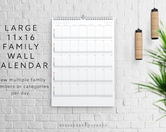 2024 Grote Familie Wandkalender - Klaslokaal- of Kantoorkalender - Huishoudelijke Command Center Kalender