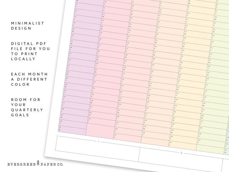 PRINTABLE 2024 Large Wall Calendar Poster Yearly and Monthly - Etsy