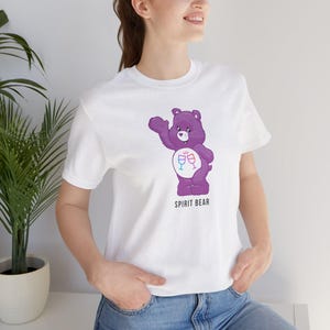 80&#39;s Inspired Spirit Bear Tee, Cute Bear Graphic Shirt, Fun Party Tee, Gift for Her, Birthday Git Idea, Vintage Care Bear