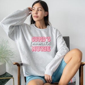 Nurse Valentine Heavy Blend Crewneck Sweatshirt, Retro Valentine for Nurses, Gifts for Her