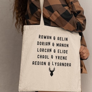 Throne of Glass Canvas Bag, Tog Bag, Throne of Glass Couples Bag, Book Tote, Book Lover Bag
