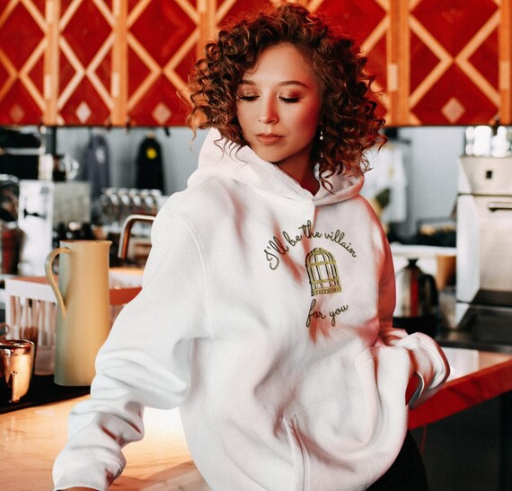 Ripped embroidered hooded sweatshirt deals