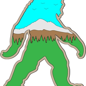 Big foot/Sasquatch Multilayer Laser Cut File - Svg, Png, Jpg, Dxf / Glowforge