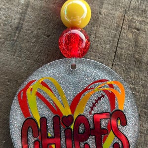 Llavero/clip para bolso con forma de corazón de los Chiefs, dije de fútbol americano de los KC, llavero para coche, fanático de los deportes