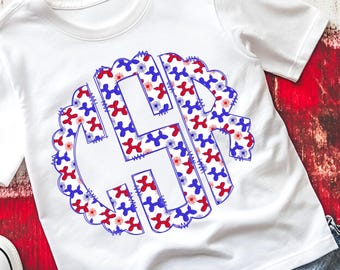 Monogramma personalizzato PNG con cane palloncino patriottico (download digitale)