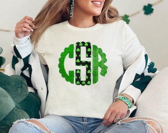 St Patrick's Day Custom Shamrock Monogram (PNG Digital Download)