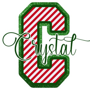 Letra de molde personalizada de bastón de caramelo con nombre PNG / Diseño de sublimación de letra individual personalizada de bastón de caramelo / Descarga digital de nombre individual de bastón de caramelo