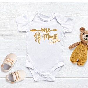 Paquete de hitos mensuales para bebés bohemios / Paquete de hitos para bebés SVG y PNG / Diseño bohemio para bebés DIY / Diseños de descarga instantánea