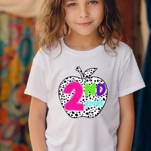 2nd Grade png | Trendy Second Grade Design | Dalmatian Print png | School Apple Design | Back to School  | Ready for School