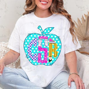 Design monogramma Apple: tema scolastico personalizzato PNG (download digitale)