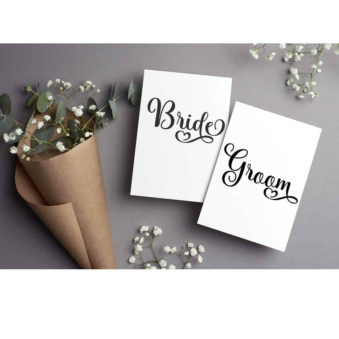 Bride and Groom SVG PNG Bundle: DIY Wedding Designs (digital Download ...