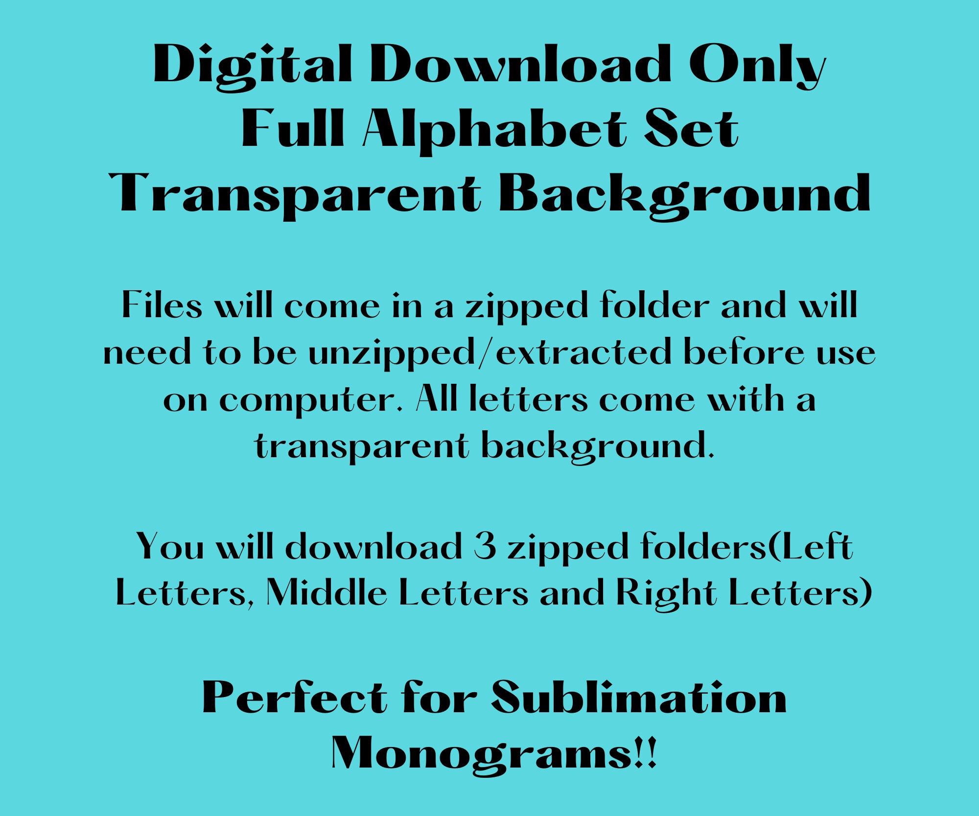 Teal leopard print full alphabet monogram set png file sublimation