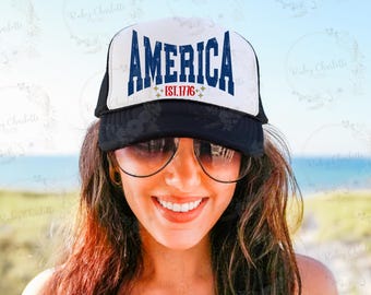 America fondata nel 1776 PNG: design PNG patriottico alla moda (download digitale)