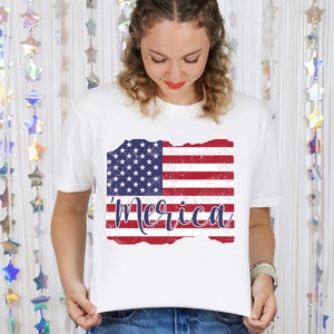American Flag PNG: July 4th Sublimation Design (Digital Download)
