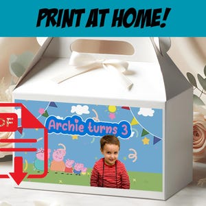 Digital Custom Peppa Gable Box Stickers, Party Box Labels, Party Bag Labels, Peppa Party Theme, Peppa Party, Peppa, Digital Download