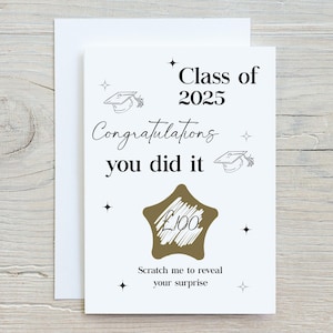 Carte de remise de diplôme personnalisée à gratter, cadeau de remise de diplôme