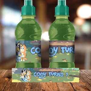 Custom Bluey Fruitshoot Labels, Juice Labels, Water Labels, Bluey Party Theme, Bluey Party