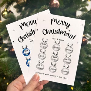 Cadeau de Noël personnalisé à gratter pour révéler, bon de Noël, cadeau des fêtes, cadeau de Noël, à gratter, à gratter pour révéler