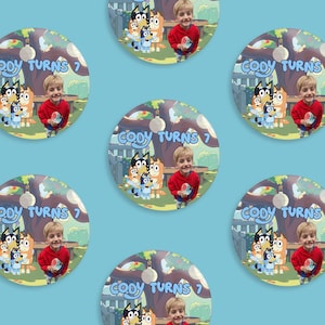 Personalised Bluey Birthday Party Sticker Sheet, Party Thank You Stickers, Bluey Theme Party, Bluey Party