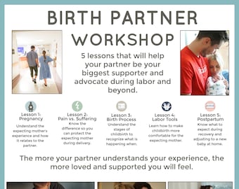 Birth Partner Preparation / Childbirth Education for Partners/ Labor Support/ Videos, PDFs, Printables, step-by-step guides/ Labor Guide