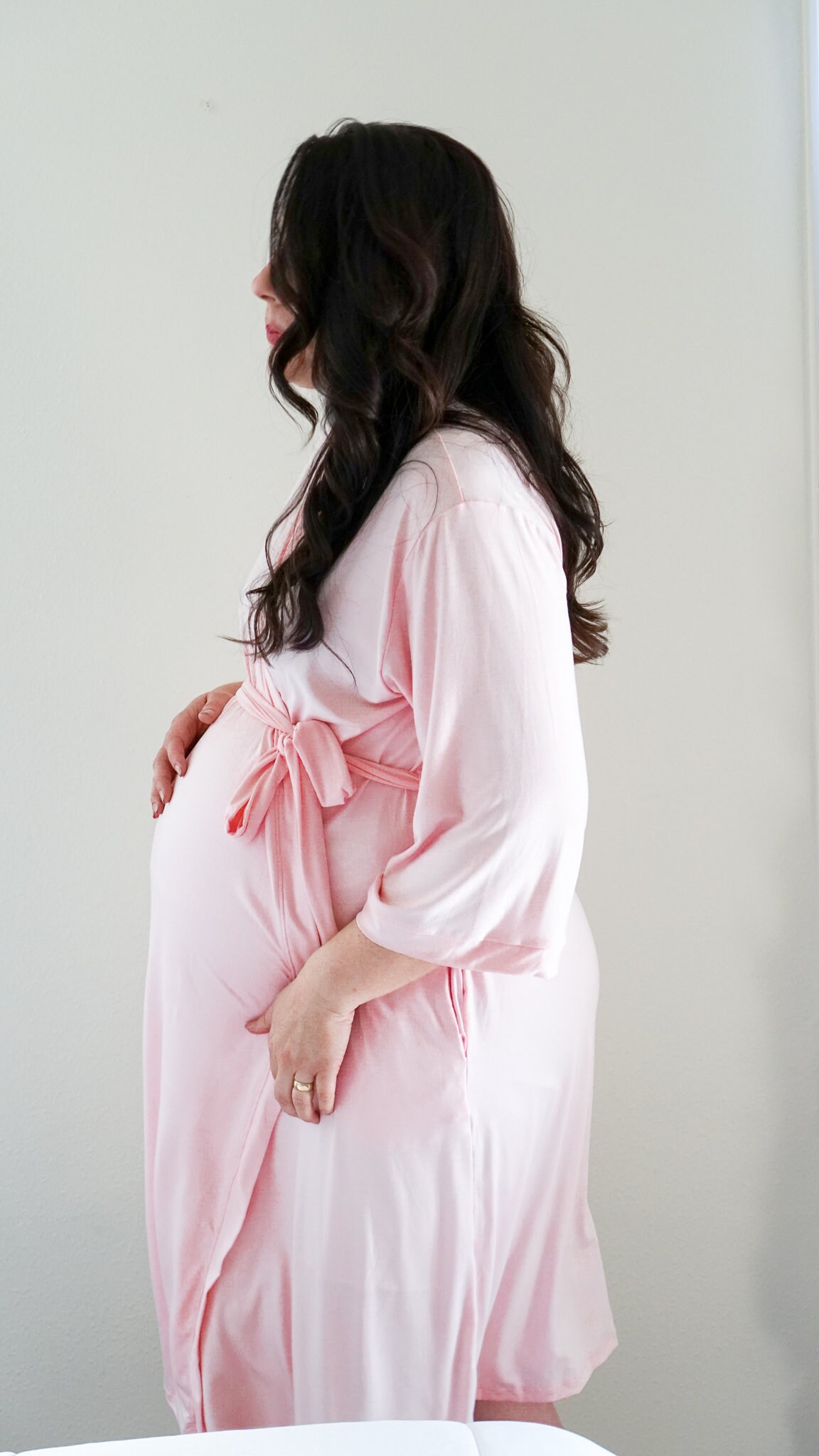 Maternity Robe for Pregnancy & Postpartum, Functional for Childbirth