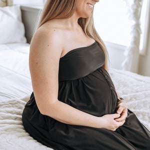 Labor & Delivery Gown, Functional For Childbirth, Nursing, Epidural, Hospital and Home Birth. Comfortable For Pregnancy/Postpartum Bandeau image 3