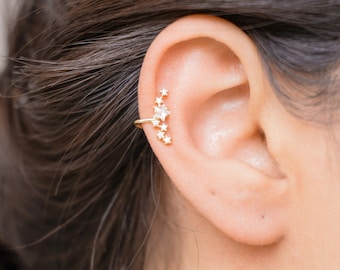 Star Ear Cuffs - No Piercing Needed Ear Cuffs - Minimalist Starburst Ear Cuff - Multiple Stars Wrap Ear Cuff - Fake Ear Piercing Free Cuff