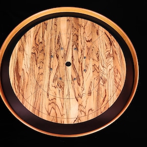 Crokinole Board &quot;Safari&quot; Solid Zebrawood Great Gift