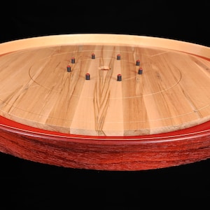 Crokinole Board &quot;Flame&quot; Solid Ambrosia Maple Hardwood Great Gift