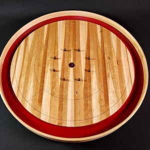 Crokinole Board &quot;Zig-Zag&quot; Solid Cherry Great Gift