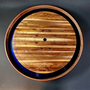 Crokinole Board &quot;Galileo&quot; Solid Walnut Hardwood Great Gift