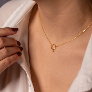 Minimalist Circle of Trust Necklace | Silver Gold Plated | Delicate Eternity Necklace | Circle Link Chain Necklace | Open Circle Pendant