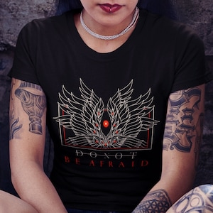 Do Not Be Afraid Shirt, Grunge Shirt, Dark Aesthetic Shirt, Creepy Halloween Shirt, Biblical Angel, Gothic Aesthetic, Alternative Clothing