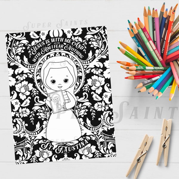 St faustina coloring page Etsy Nederland