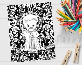St. Valentine Coloring Page | Catholic Coloring Page for Kids | Saint Valentine, pray for us | Catholic Craft | Liturgical Living